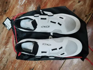 Zapatillas Ciclismo Ekoi Blancas Boa