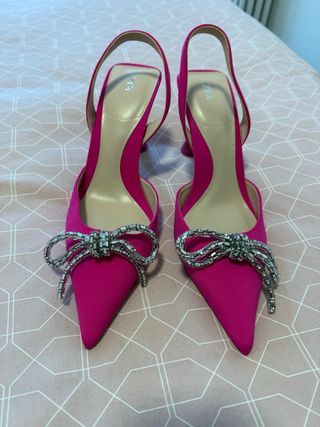 Tacones Zara Fiesta Rosa Talla 38