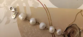 Pulsera Tous Rosa d Abril Plata y Perlas