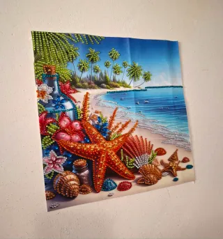 Quadro Spiaggia con Stelle Marine (Fatto a mano)