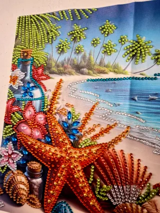 Quadro Spiaggia con Stelle Marine (Fatto a mano)