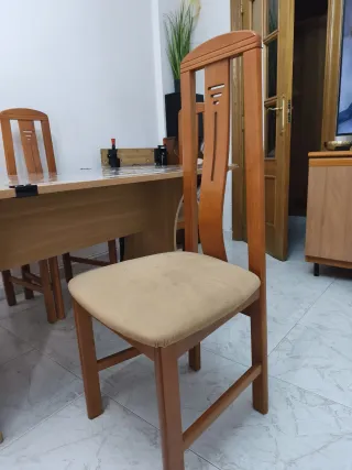 Mesa comedor + 6 sillas madera