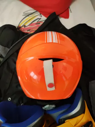 Casco y Botas de Esquí Naranja