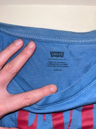 Levi's Top Crop Azul Logo