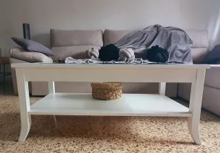 Mesa centro elevable cristal y madera