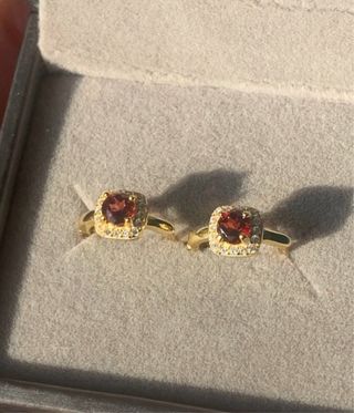 Pendientes Aro Granates Naturales