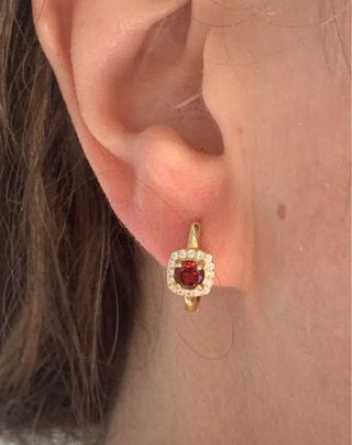 Pendientes Aro Granates Naturales