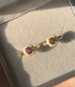 Pendientes Aro Granates Naturales
