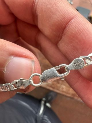 Cadena de plata estilo ancla