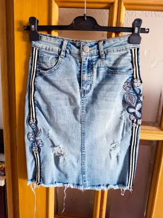 Falda vaquera entubada T34. OFERTAAAAAAA