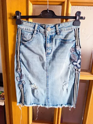 Falda vaquera entubada T34. OFERTAAAAAAA