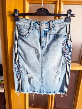 Falda vaquera entubada T34. OFERTAAAAAAA