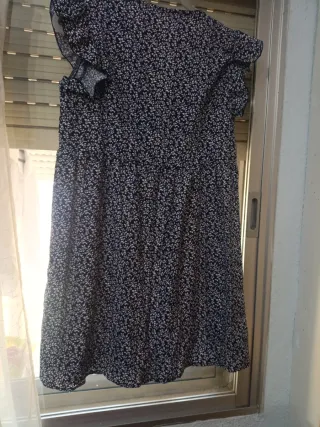 Vestido estampado flores azul y blanco