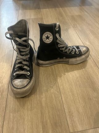 Converse negras plataforma talla 36