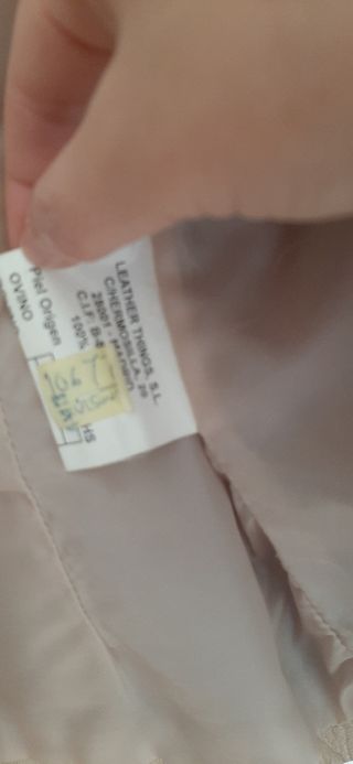 Chaqueta cuero F&C mujer beige