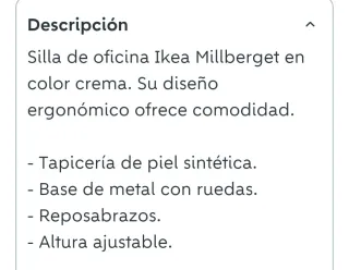 Sillón de escritorio Ikea blanco