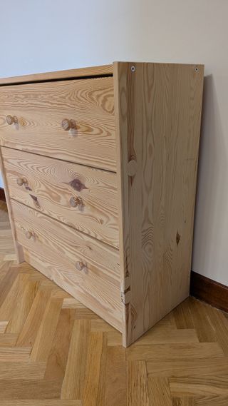Cómoda 3 cajones pino 60x35x59 cm