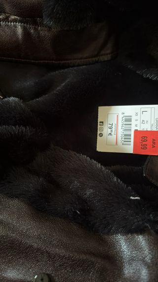 Chaqueta Zara Pelo Talla L Marrón/Negra