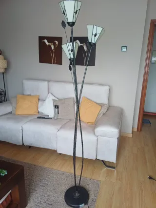 Lámparas de salón de cristal y forja