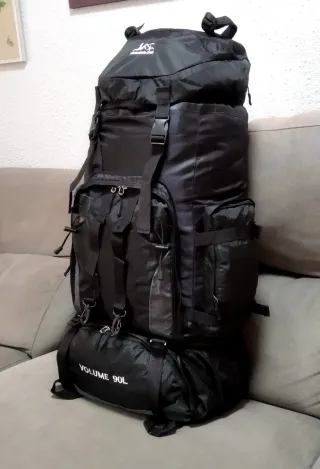 Mochila de gran capacidad 90+10L Negra
