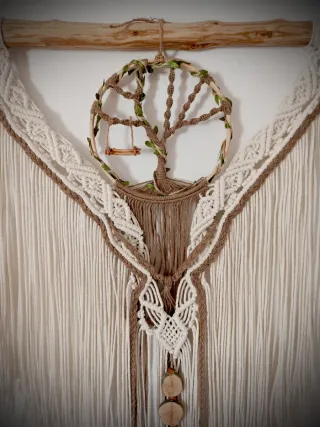 Tapiz Macramé Árbol de la Vida con Luces