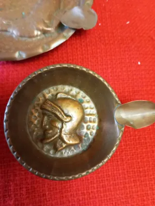 Juego 3 Ceniceros Cobre Antiguos Coleccionismo