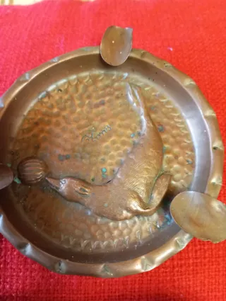 Juego 3 Ceniceros Cobre Antiguos Coleccionismo