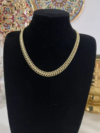 Cadena doble Cubana Baño Oro de uso diario