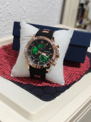 Reloj FOXBOX Hombre Negro y Dorado