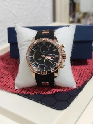 Reloj FOXBOX Hombre Negro y Dorado