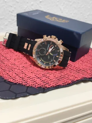 Reloj FOXBOX Hombre Negro y Dorado