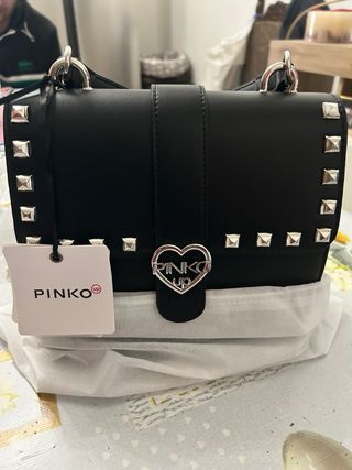 Borsa Pinko nera con borchie argento