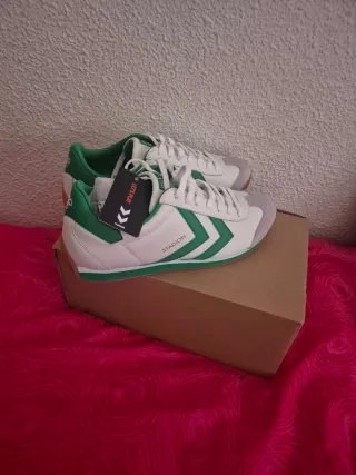 Zapatillas Hummel STADION Blancas y Verdes