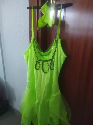 Disfraz Campanilla verde con lentejuelas