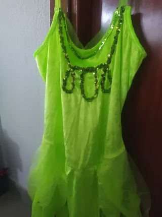 Disfraz Campanilla verde con lentejuelas