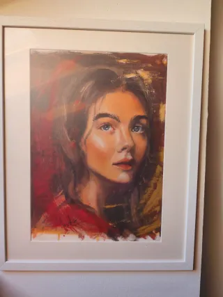 Retrato al óleo y acrílico 30x40cm