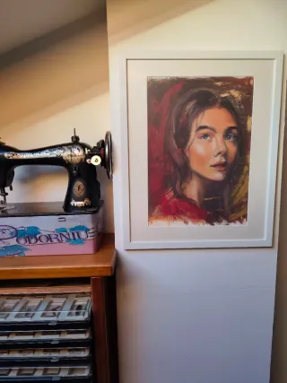 Retrato al óleo y acrílico 30x40cm