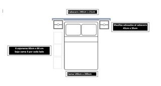 Cama de madera natural marca Cerne