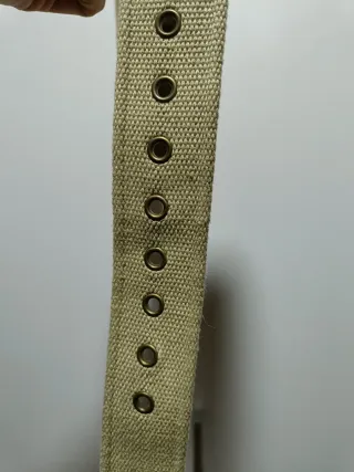 Cinturón beige con hebilla dorada