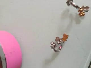 Pendientes aro Tous doble oso bicolor