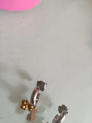 Pendientes aro Tous doble oso bicolor