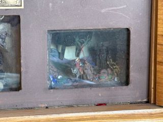 Belén antiguo con caja de música