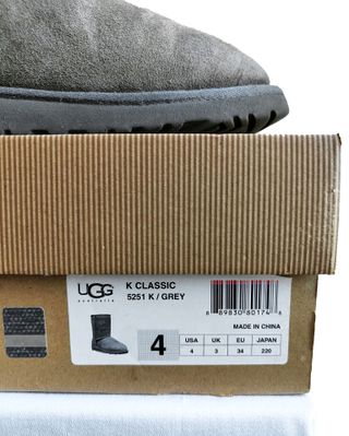 UGG Classic Grey Australia Winter Kids Sheepskin