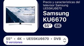 TV Samsung 55 Curva UHD KU6670