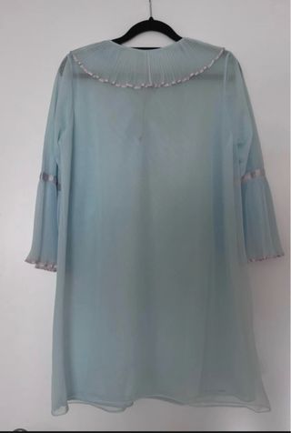 Vestido vintage chifón azul bebe