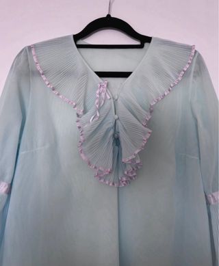 Vestido vintage chifón azul bebe