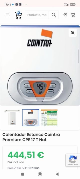 Termo de gas CPE 7 T Butano/Propano