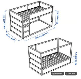 Cama reversible pino/blanco
