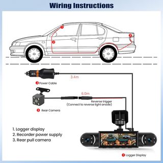 Cámara Coche 4 Canales Full HD 1080P