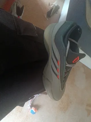 Zapatillas Adidas grises y rojas costaron 12